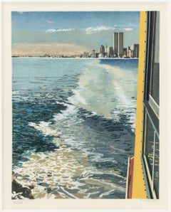 "Study IV - New York Harbor", Signed Woodcut Print