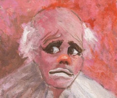 20th Century School, Clown Portrait, Signed Oil on Canvas