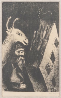 "La Chevre dans la Nuit" [Goat in the Night], Transfer Lithograph on Laid Paper