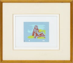 "Film Stills #7, from Cunning Stunts", Mixed Media on Blue Wove Paper