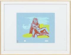"Film Stills #7, from Cunning Stunts", Mixed Media on Blue Wove Paper
