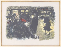 "Place le Soir", Lithograph in Colors on Chine Vollant Paper