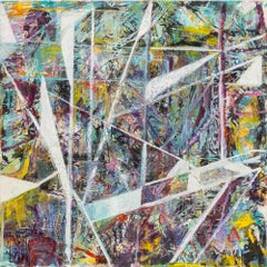 "Wind Swirl", Mixed Media on Paper Mounted on Metal Panel