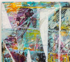 "Wind Swirl", Mixed Media on Paper Mounted on Metal Panel