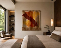 Jane Knight "Oblique Ombre" Fiber Art Wall Installation, Signed 1970s