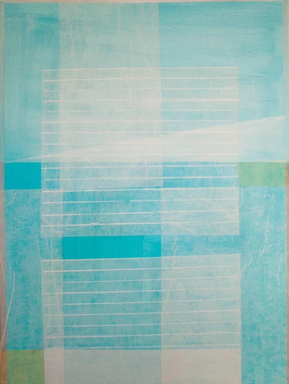 Bastienne Schmidt Abstract Painting - Turquoise Geometry 2