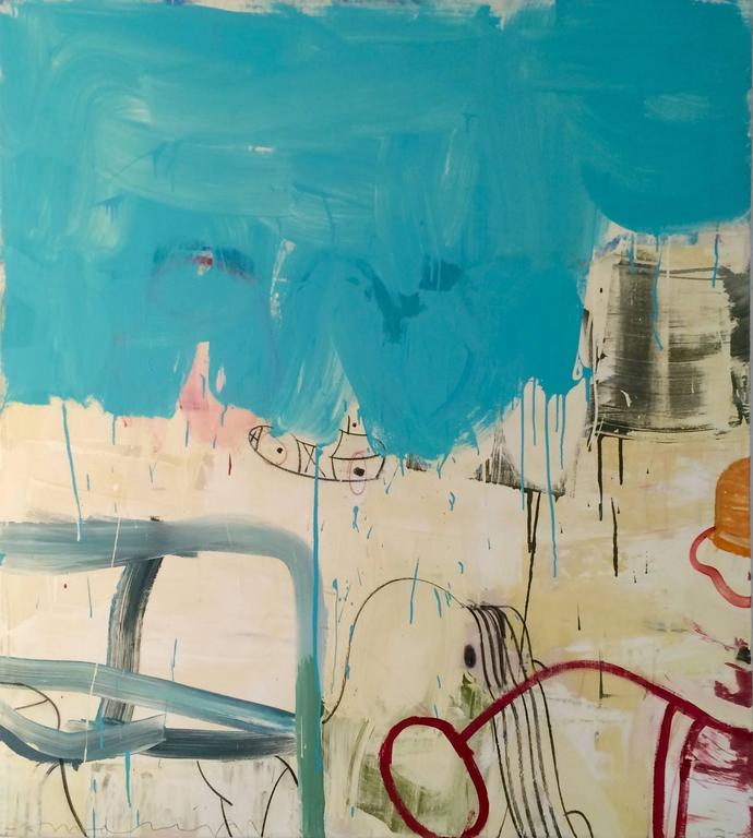 Gary Komarin Abstract Painting - A Suite of Blue Sea, Laramie