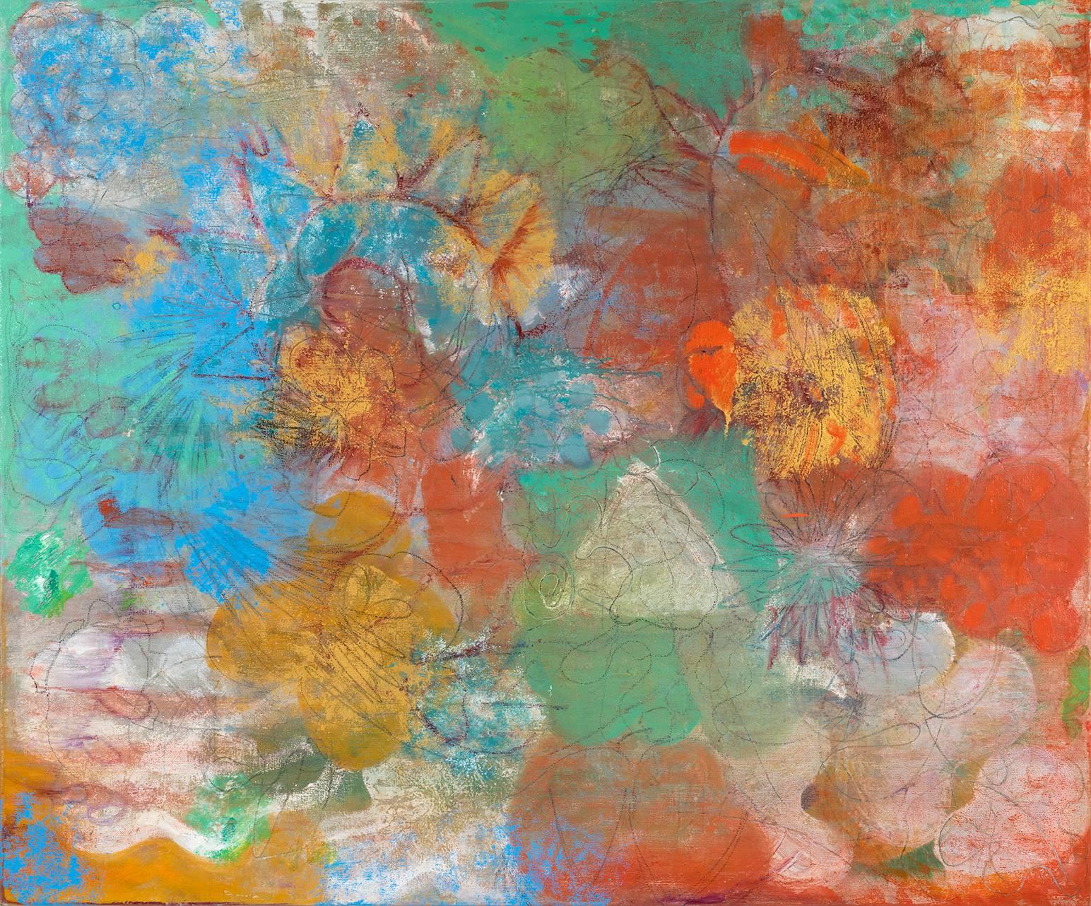 Sylvia Martins Abstract Painting – Roter Lauf