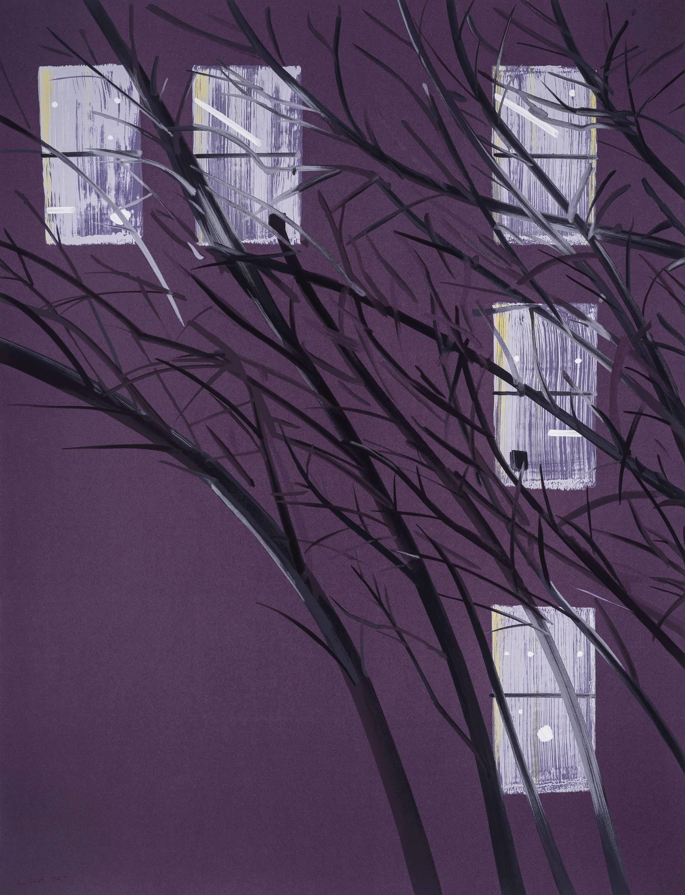 Alex Katz Landscape Print - Purple Wind