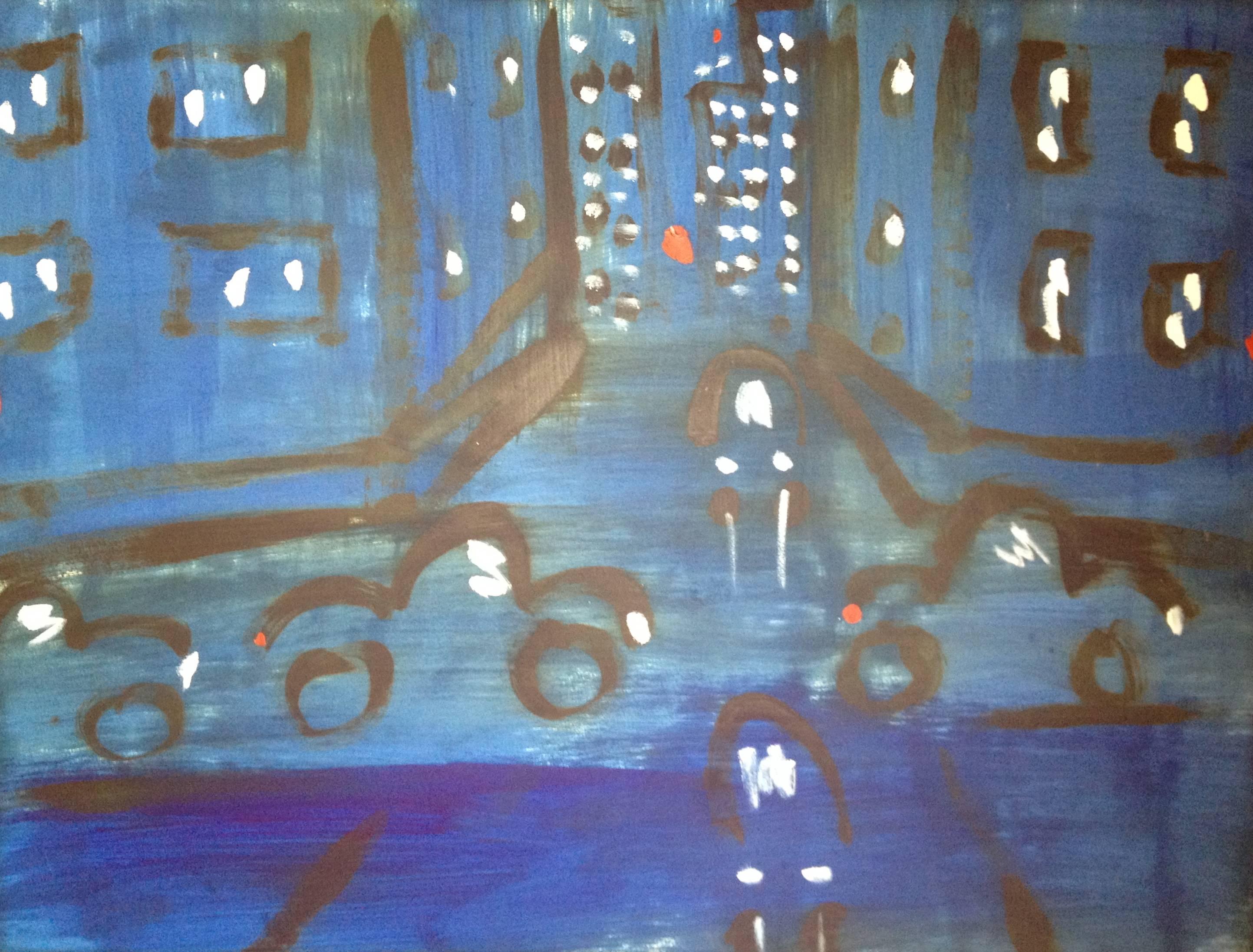 Kathryn Lynch Abstract Drawing - City with Cars