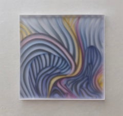 “Cosmos” Contemporary Sculptural Art Blue, Pink & Gold by Delbar Azari
