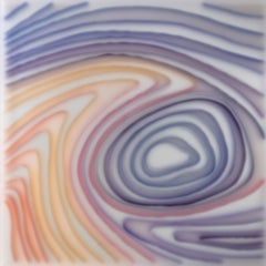 "Hollow Wave" Contemporary Light and Space Sculptural Wall Art in Blue & Violet