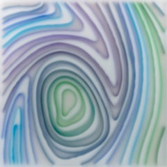 “Verdant” Contemporary Sculptural Wall Art in Green, Blue & Violet