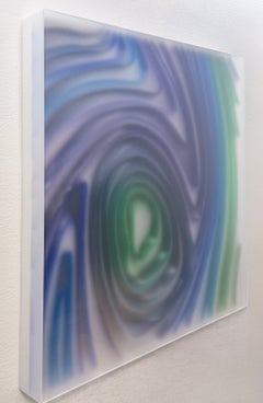 “Verdant” Contemporary Sculptural Wall Art in Green, Blue & Violet