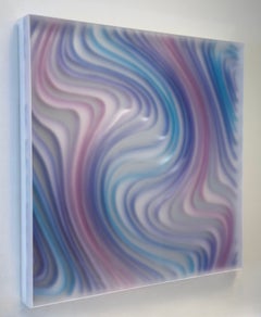 “Cotton Candy” Contemporary Sculptural Wall Art in Blue, Pink & Violet