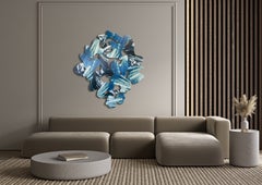 "Gladly Beyond" – Collage scultoreo contemporaneo, opera d'arte astratta da parete