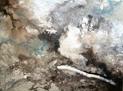 Grande quadro astratto a tecnica mista con texture, nei toni della terra, di Katherine Filice