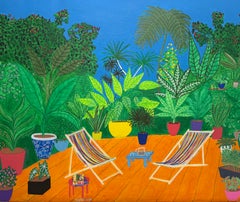 « Ils sont partis », 2025, acrylique sur toile, art contemporain, 60 x 70 cm