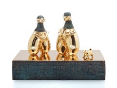 La pareja de Amlash: escultura de bronce, 20,5 x 29 cm, en excelente estado