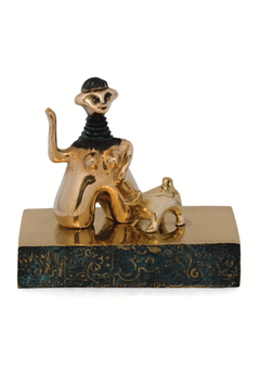 Amlash Jan & Spako, escultura figurativa de bronce, edición de 5 ejemplares, 14,5 cm