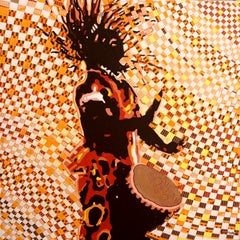 Rythme, 2024, obra original de 60 x 60, tejido sobre lienzo, obra firmada
