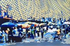 Rue d'Adjamé, 2024, Weaving on Canvas, 80 x 120 cm, Signed Artwork
