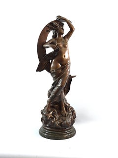 Pierre-Étienne Daniel Campagne (1851–1910) Art Nouveau in bronzo, firmato, XIX secolo