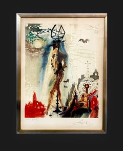 Salvador Dalì Surrealist Modern Signed Work on Paper