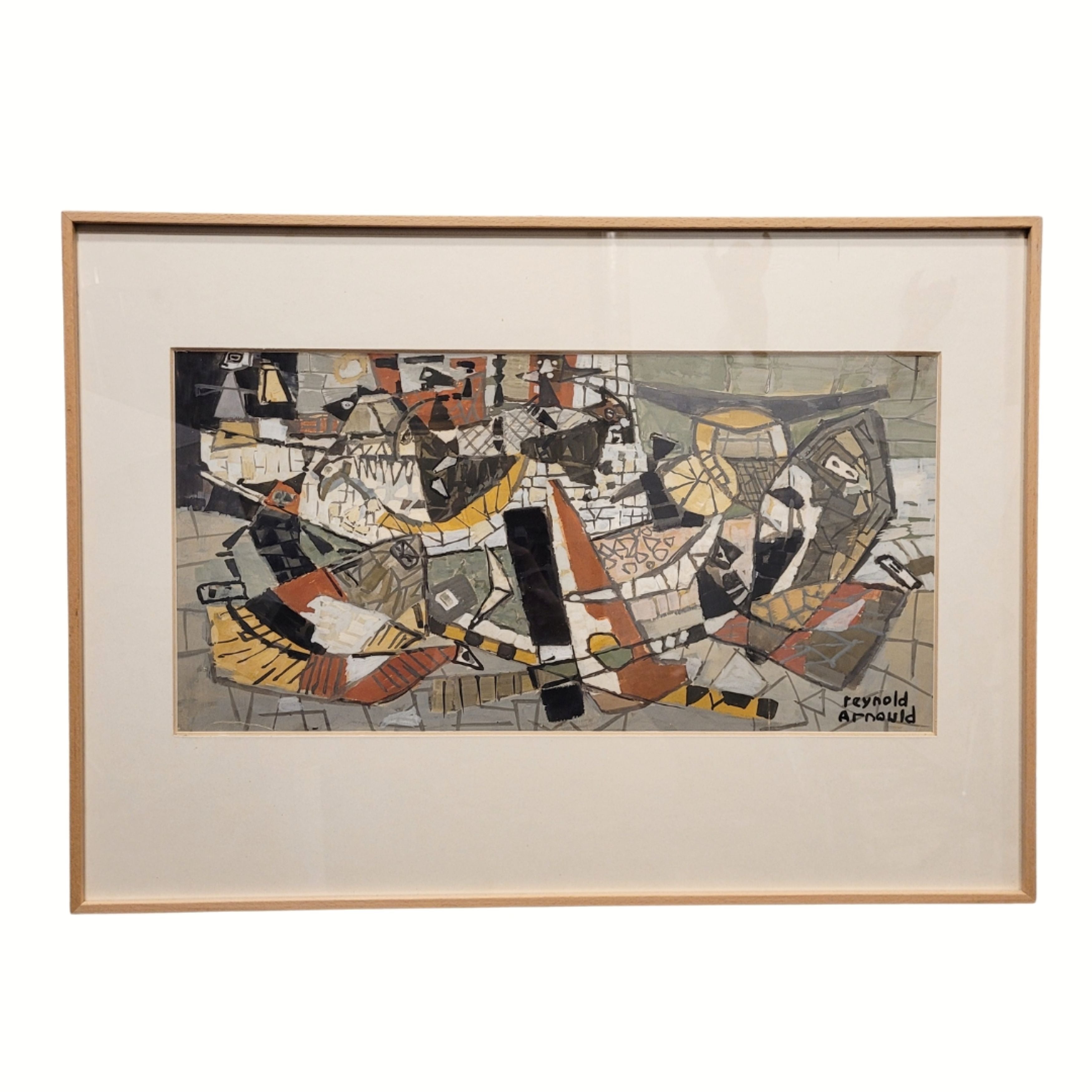 Gouache auf Papier, „Ohne Titel“, Reynold Arnould, Lyrische Abstraktion, 20. Jahrhundert