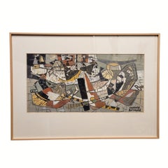Gouache sur papier, « Sans titre », Reynold Arnould, abstraction lyrique, XXe siècle