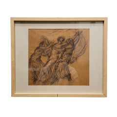 Art Nouveau. Pencil on paper, for the opera curtain for Lohegrin, by A.Carrera