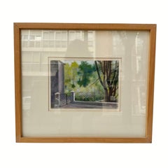 Midcentury, Mischtechnik auf Holzplatte „Landschaft in Brasilien“, Timoteo Pérez Rubio