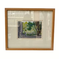Midcentury, Mischtechnik auf Holzplatte „Landschaft in Brasilien“, Timoteo Pérez Rubio