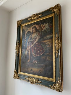 Old Master Painting from Cuzco School, Portrait Oil Painting, 18th Century