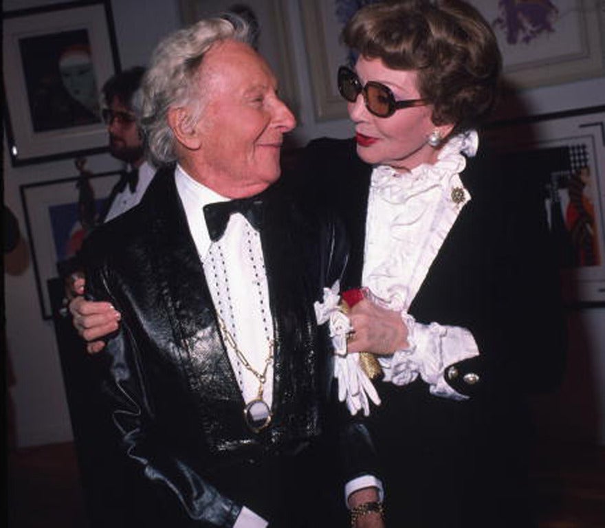 Rose Hartman Color Photograph - Erte and Claudette Colbert, Erte's retrospective and birthday, 1985
