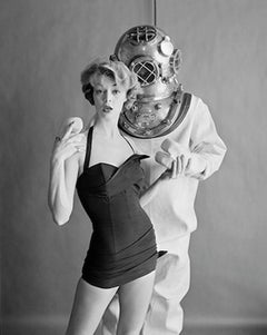 Retro Jean Patchett and Hard Hat Diver, Cole of California, 1954