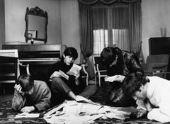 Vintage The Beatles reading their fan mail, Paris