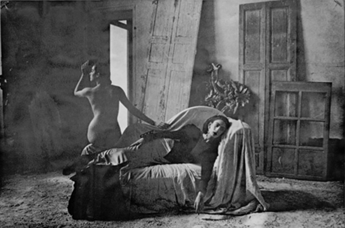 Deborah Turbeville Black and White Photograph - Anh Duong and Marie-Sophie in Emanuel Ungaro, VOGUE, Chateau Raray, France