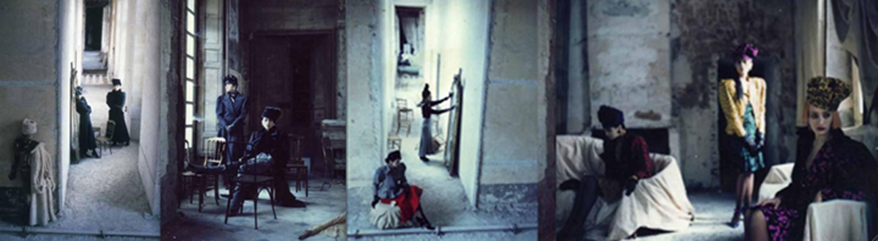 Deborah Turbeville Color Photograph - Anh Duong and Marie-Sophie in Emanuel Ungaro, VOGUE, Chateau Raray, France