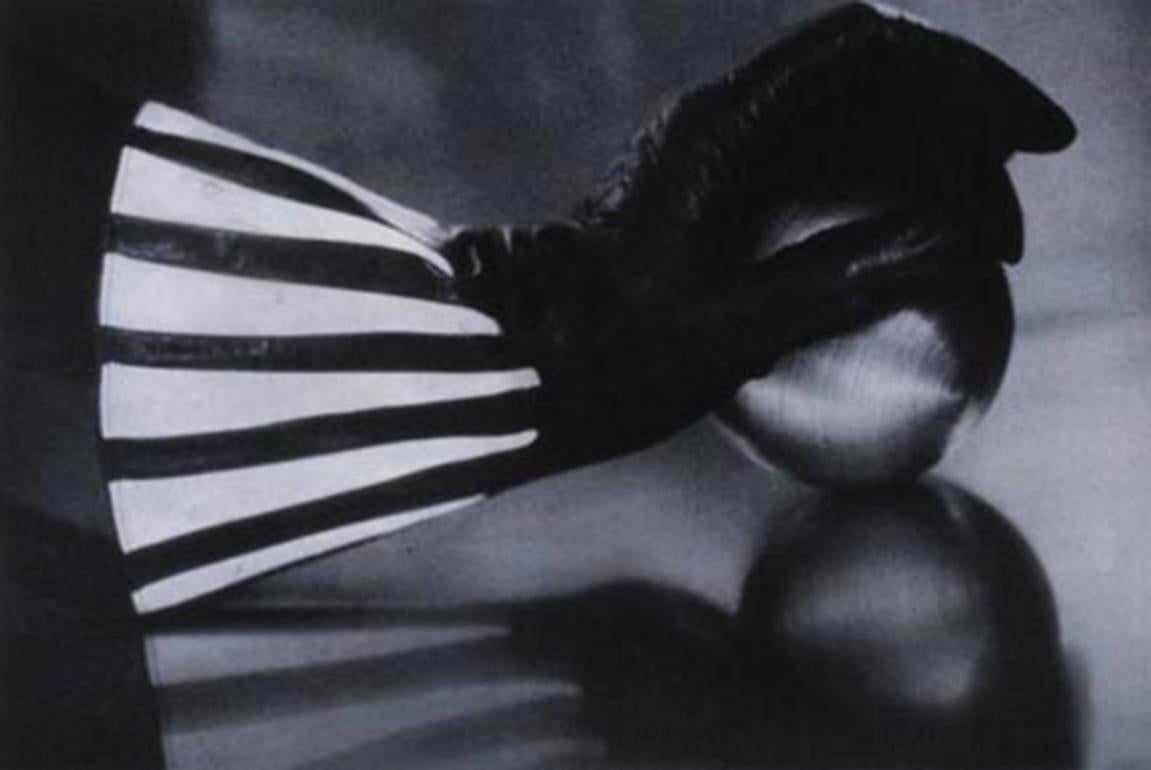 Sheila Metzner Black and White Photograph - Striped Glove