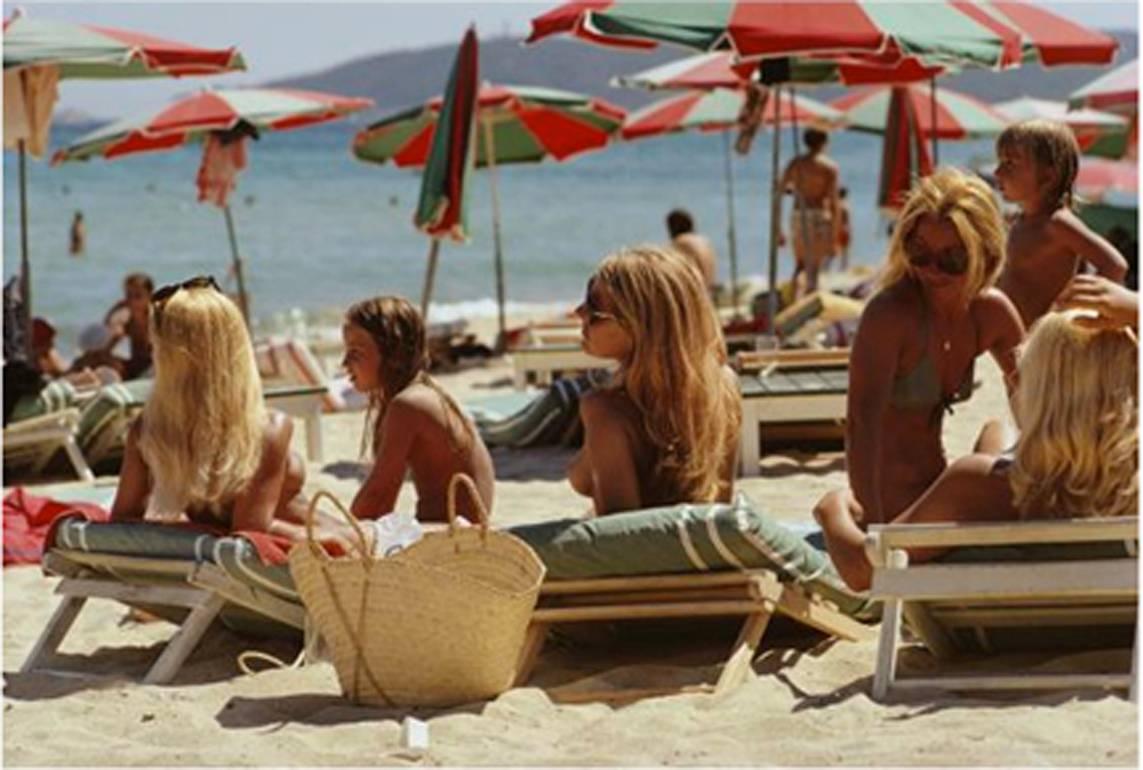 Slim Aarons Color Photograph - St. Tropez Beach