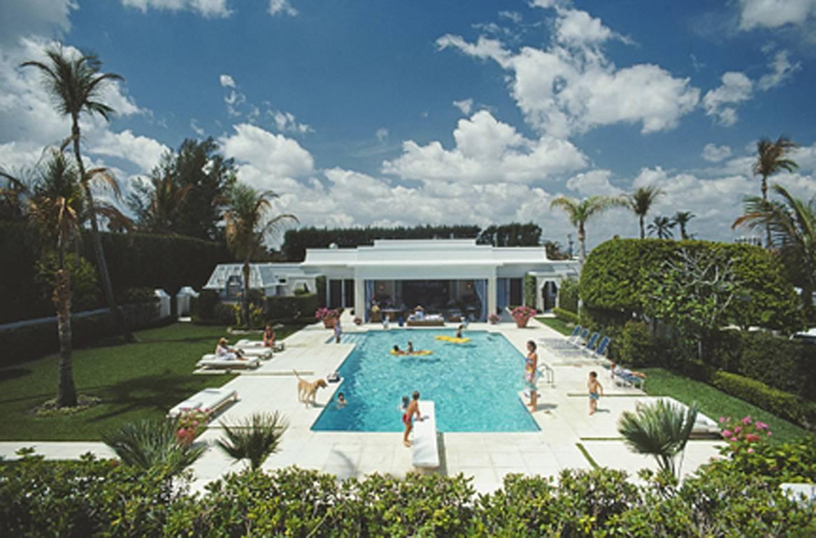 Slim Aarons Color Photograph - Pool in Palm Beach