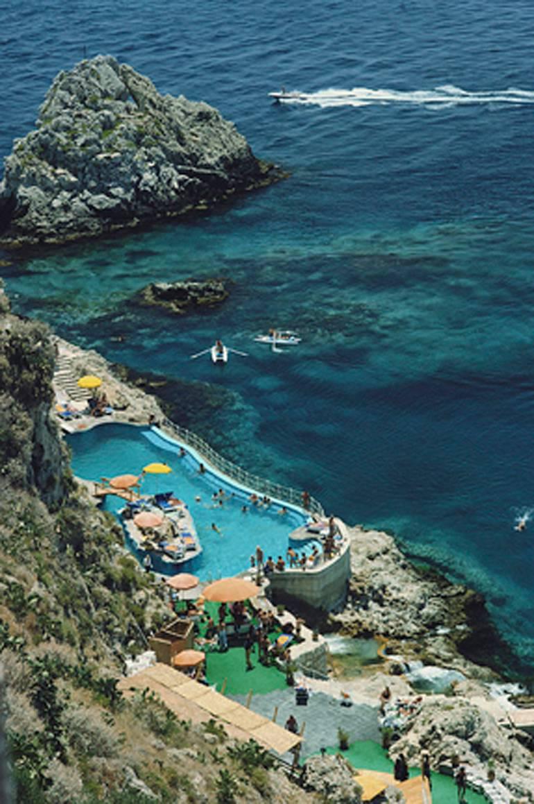 Slim Aarons Color Photograph - Hotel Taormina Pool