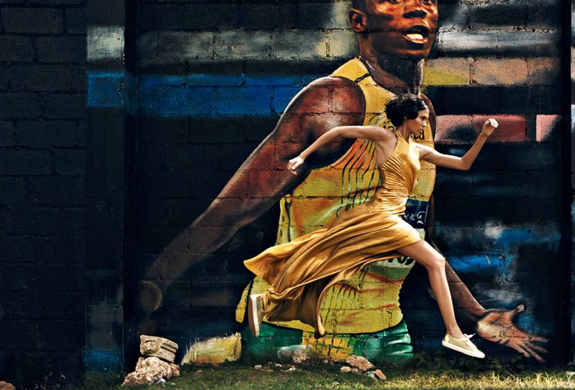 Patrick Demarchelier Color Photograph - Joan Smalls, Cut to the Chase, Jamaica, Vogue