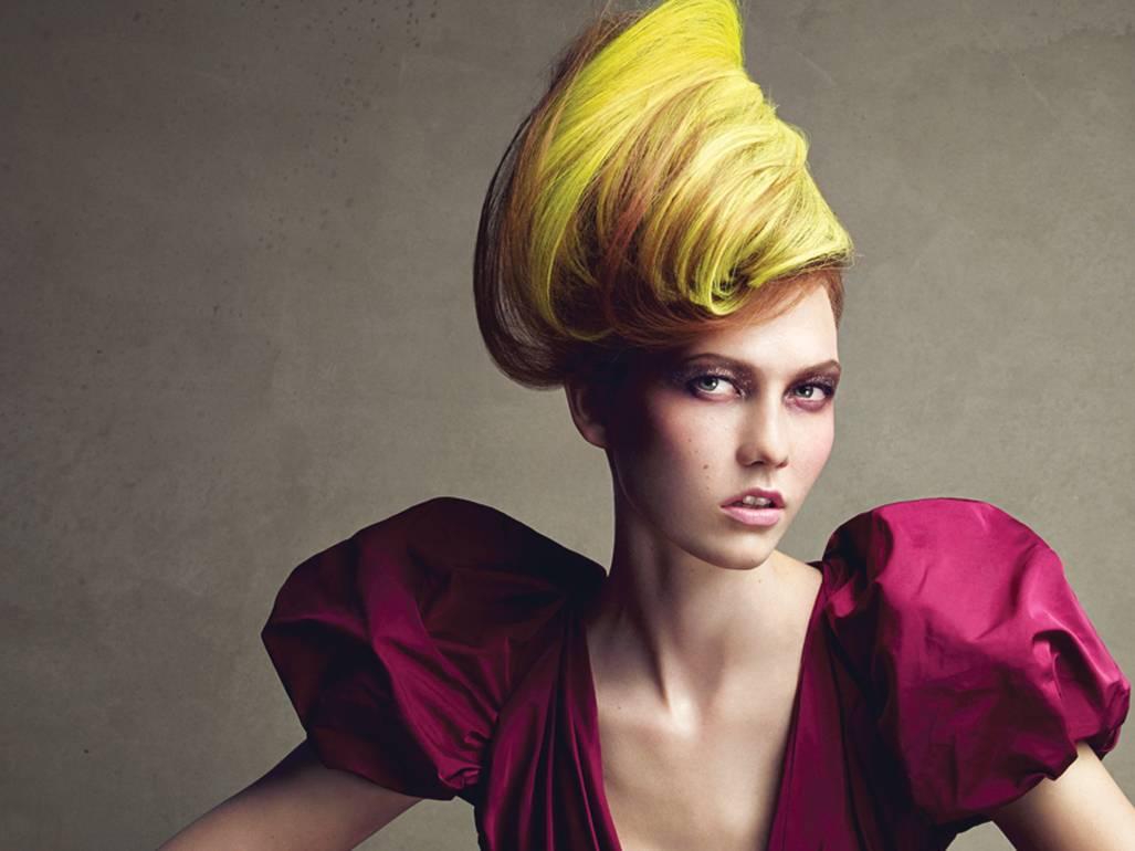 Patrick Demarchelier Color Photograph - Karlie Kloss, Dressed Up Face, New York, Vogue