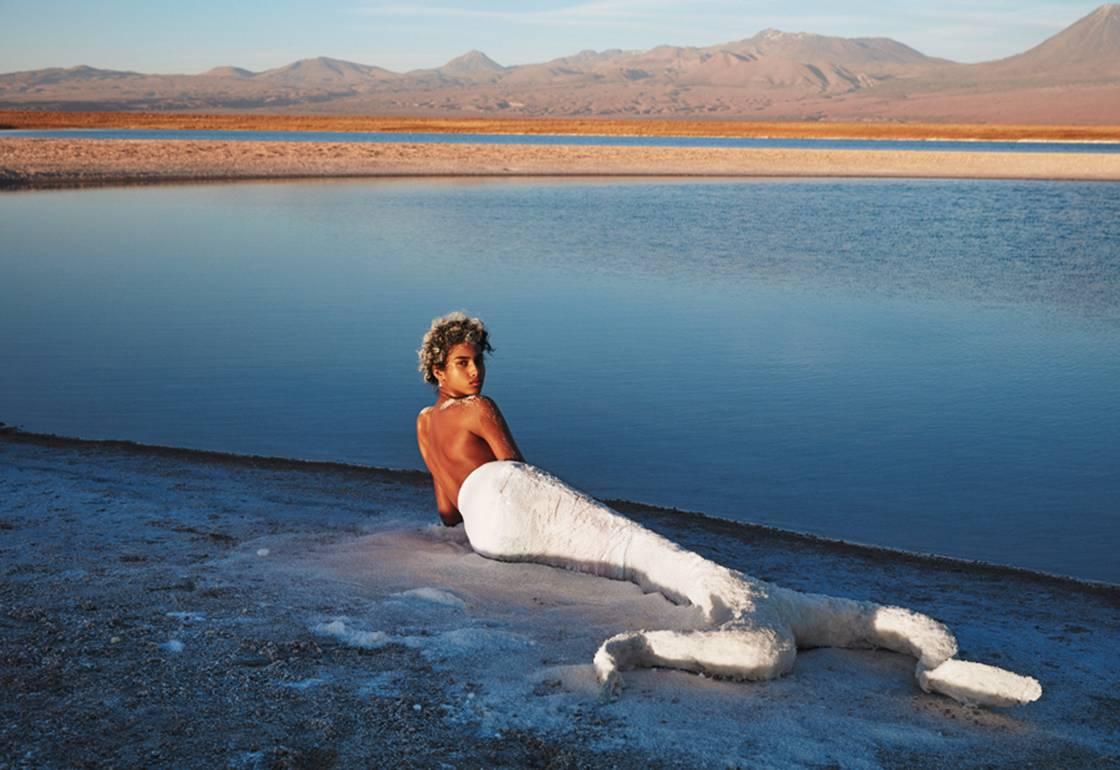 Patrick Demarchelier Color Photograph - Imaan Hammam, Desert Calm, Tierra Atacama, Vogue