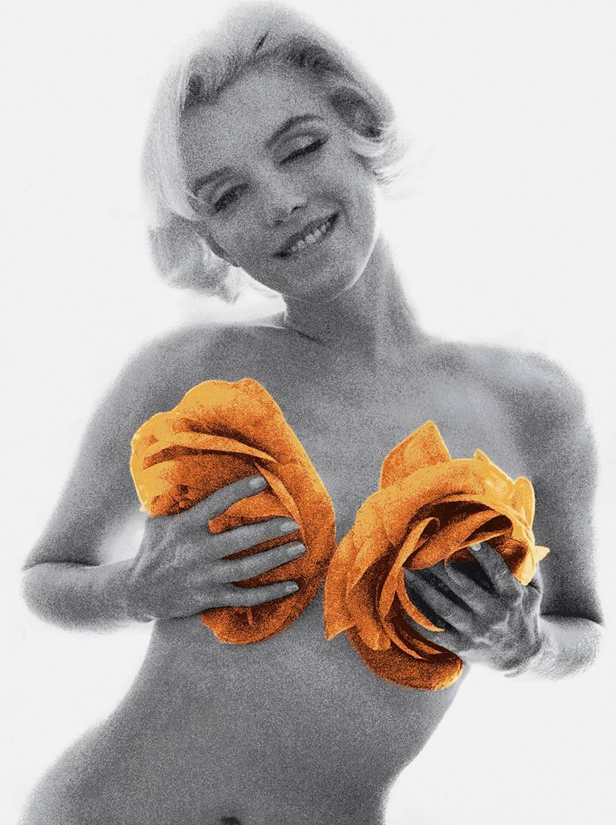 Bert Stern Color Photograph - Marilyn Monroe: From "The Last Sitting Ⓡ" (Orange Roses, wink)