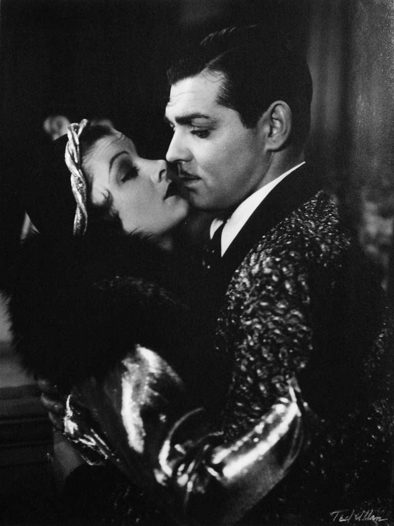 Ted Allan Black and White Photograph - Myrna Loy and Clark Gable, still from Manhattan Melodrama, 1934