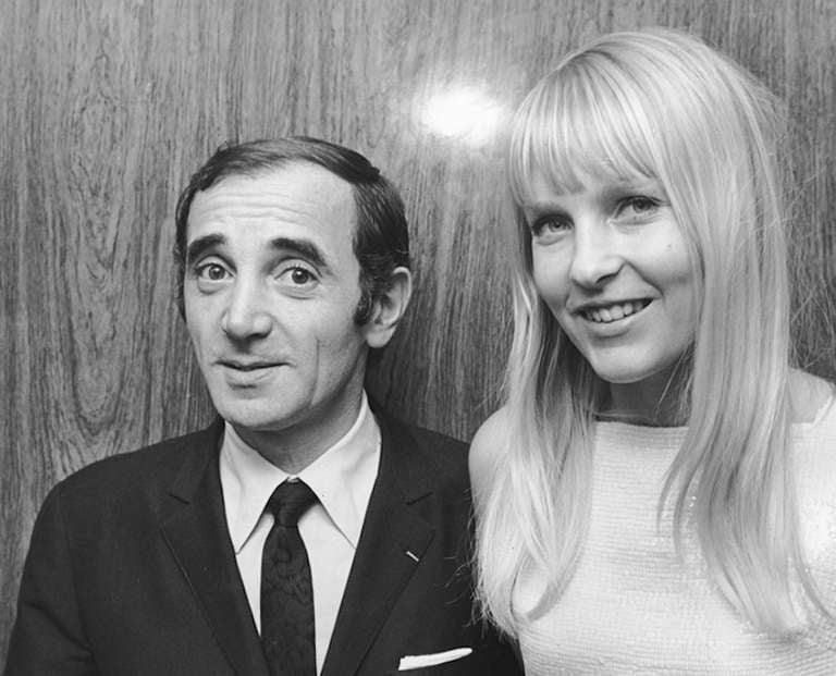 Ron Galella Portrait Photograph - Charles Aznavour and Ulla Thorsell, Americana Hotel, New York