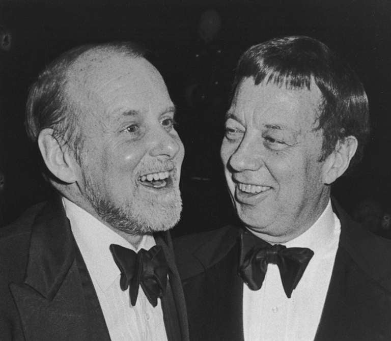 Ron Galella Black and White Photograph - Bob Fosse and Cy Coleman, Waldorf Astoria Hotel, New York
